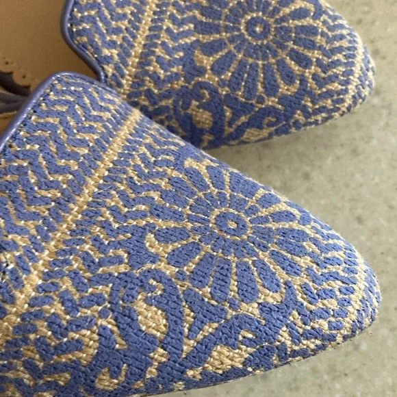 Soft Surroundings Intricate Blue and Cream Loafers - Picture 5 of 9